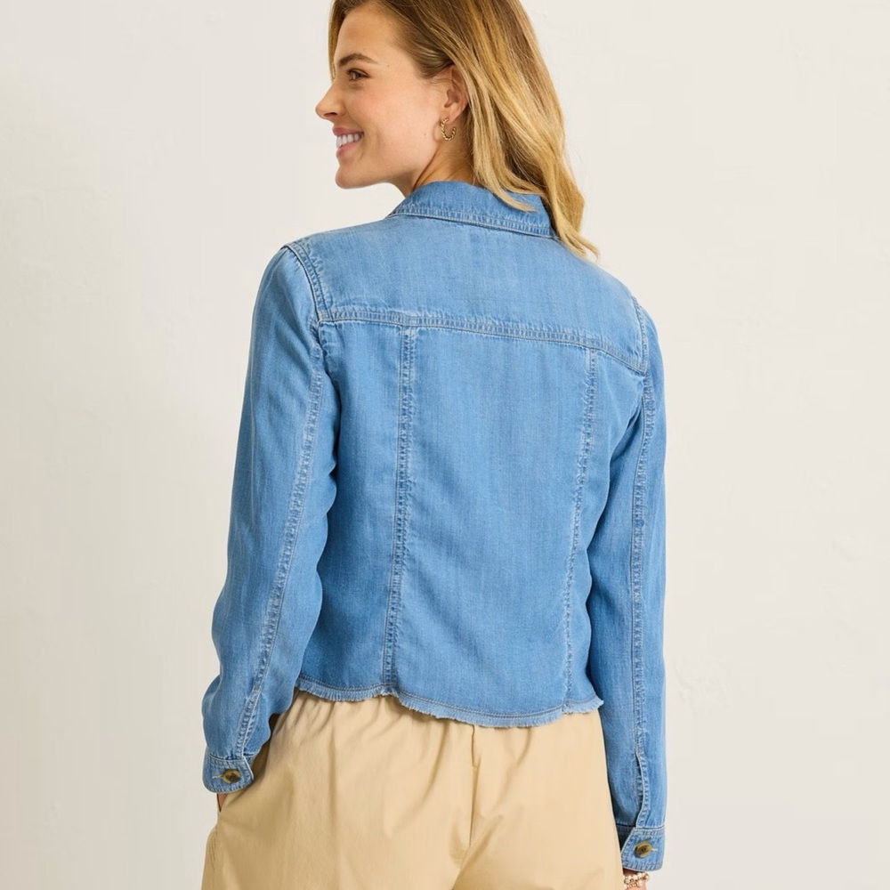 Tommy Bahama lightweight Jean jacket w raw edge - Picture 2 of 3